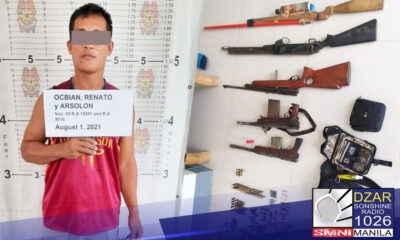 Nakumpiska ng Police Regional Office 5 sa isang search operation  ang iba't-ibang klaseng baril, bala, at pampasabog mula isang sibilyan sa  Masbate.