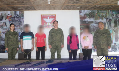 4 rebelde sa Agusan del Sur, sumuko dahil sa gutom at napakong pangako ng kanilang grupo