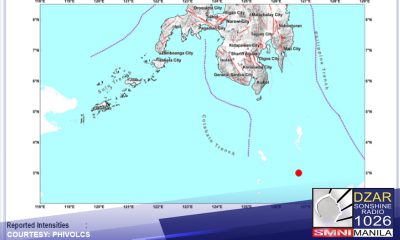 Niyanig ng magnitude 6 na lindol ang bahagi ng Balut Island sa Sarangani, Davao Occidental bandang alas 10:13 ng umaga