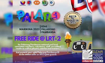 Mga atleta at delegado ng Palarong Pambansa 2023, may Libreng Sakay sa LRT-2